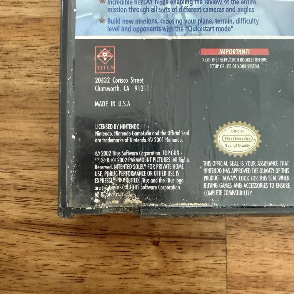 Top Gun: Combat Zones BOX ONLY (Nintendo GameCube, 2002) COVER HAS WATER DAMAGE!